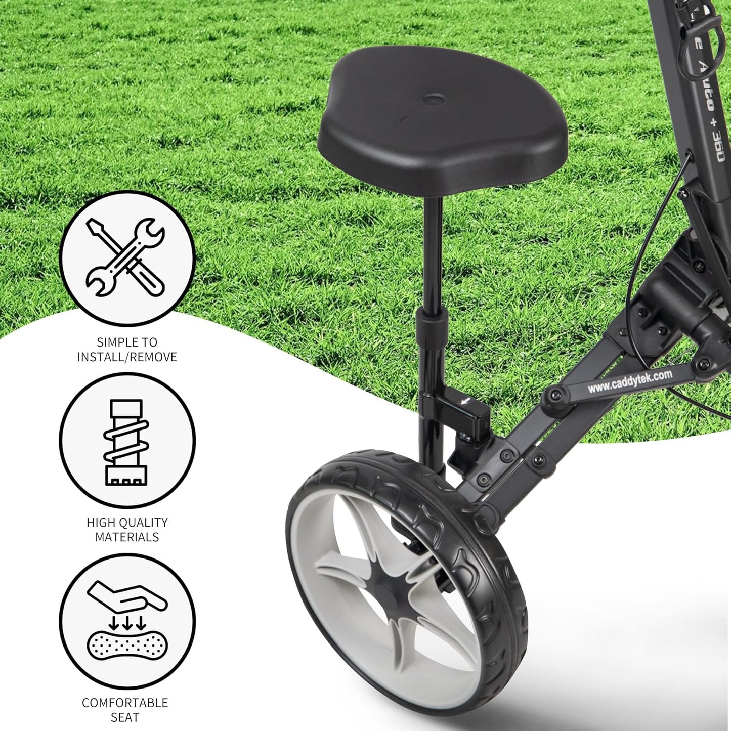 Caddytek Removable Seat for CaddyLite Compact and CaddyLite Auto 360 Series Golf Push Carts