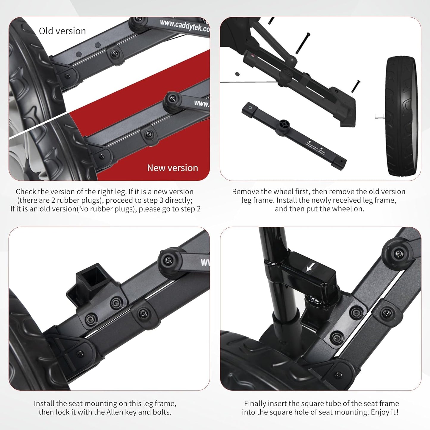 Caddytek Removable Seat for CaddyLite Compact and CaddyLite Auto 360 Series Golf Push Carts