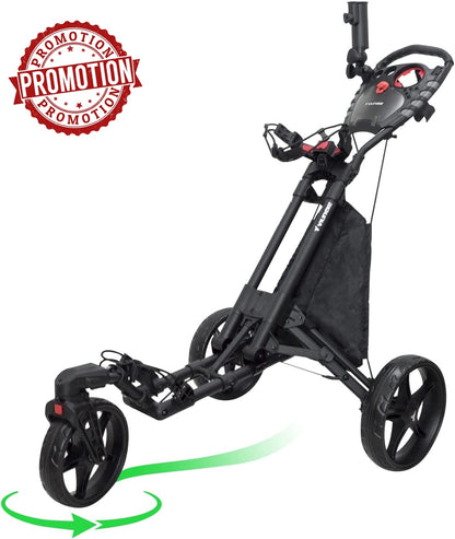 Vilineke 3 Wheel cart with Foot Brake and 360 Rotating Front Wheel