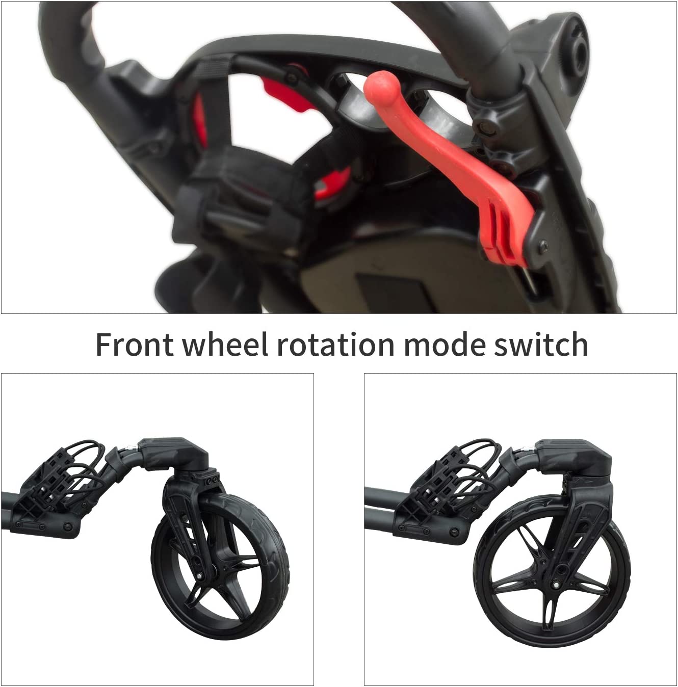 Vilineke 3 Wheel cart with Foot Brake and 360 Rotating Front Wheel