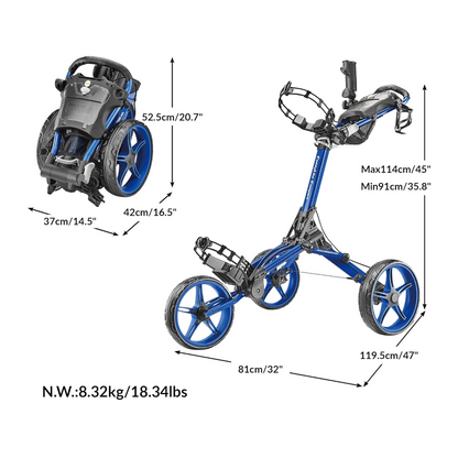 Caddytek CaddyLite Compact Semi-Auto Folding & Unfolding Golf Push Cart