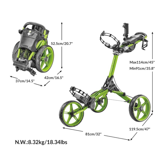 Caddytek CaddyLite Compact Semi-Auto Folding & Unfolding Golf Push Cart