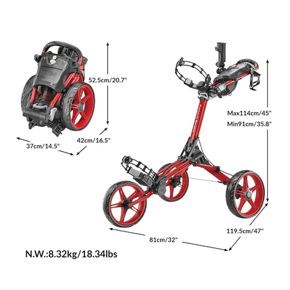 Caddytek CaddyLite Compact Semi-Auto Folding & Unfolding Golf Push Cart