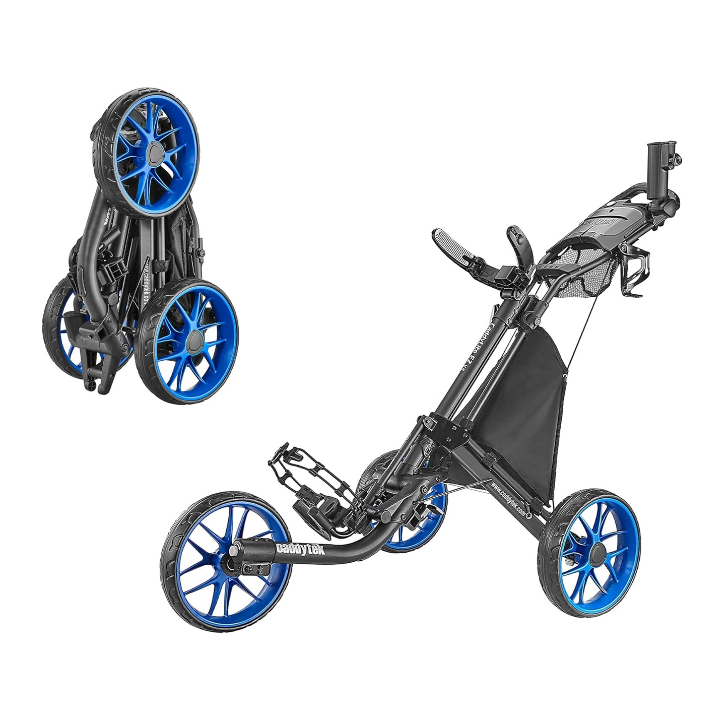 CaddyTek Push Cart EZ V8- Foldable&Lightweight with Foot Brake