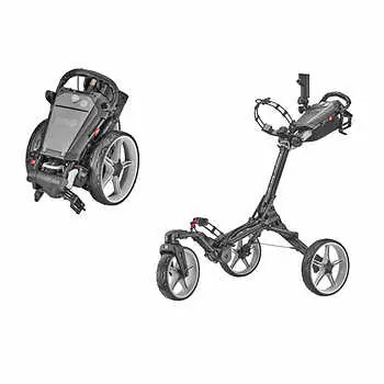 Open Box Caddytek 3 Wheel Golf Push Cart Auto+360 with Swivel Front Wheel